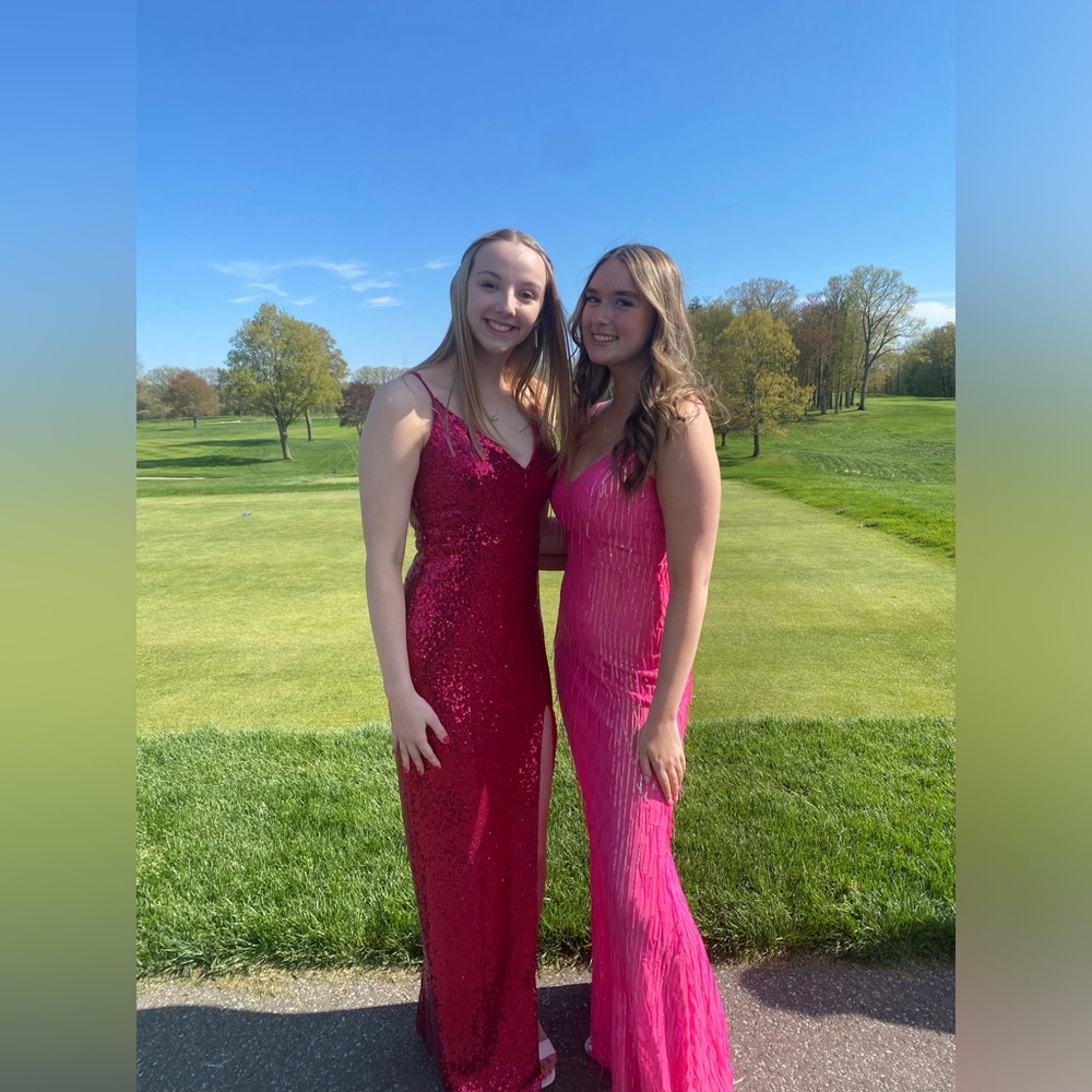 hot pink prom dress (city vibe, dillards) SIZE 1